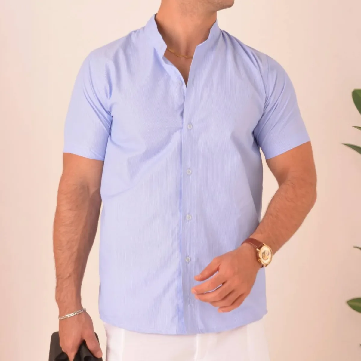 Camisa Manga Corta Lino Santorini Fira